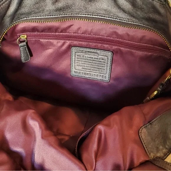 Coach Mia Op Art Beige Gold Shoulder Bag 15758 - Picture 12 of 16